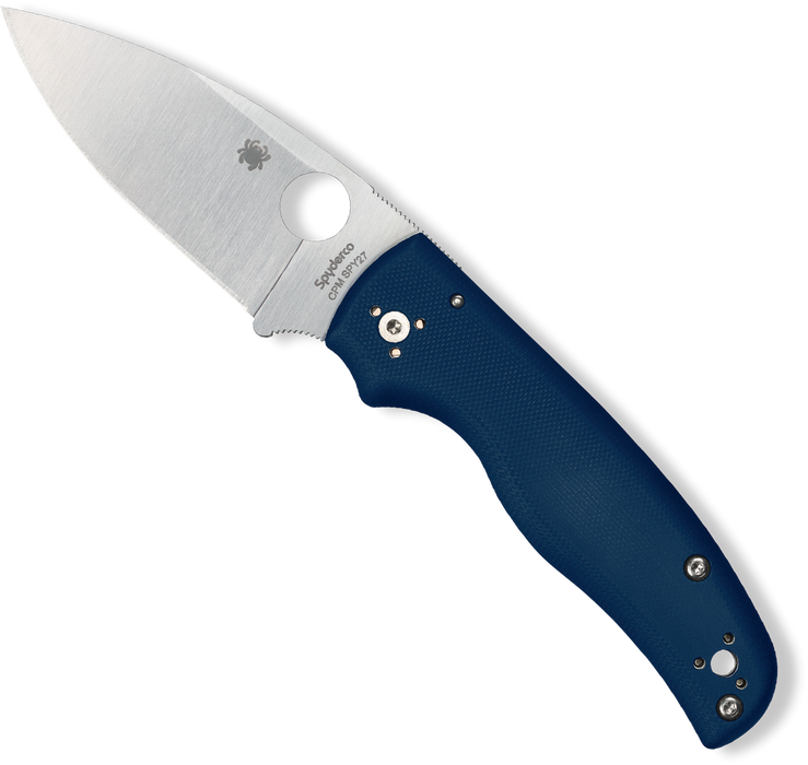 Spyderco Shaman CPM SPY27 G10 Plain Edge Cobalt Blue Pocket Knife C229GPCBL