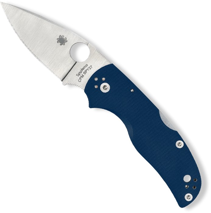 Spyderco Native 5 CPM SPY27 G10 Plain Edge Cobalt Blue Pocket Knife C41GPCBL5