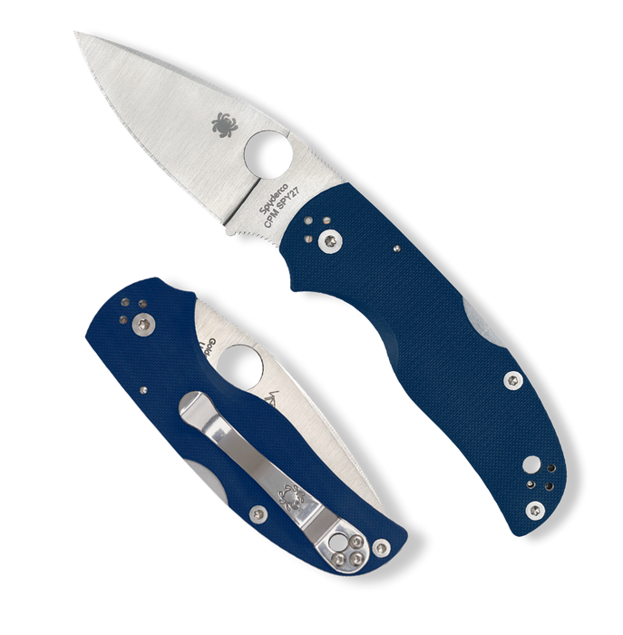 Spyderco Native 5 CPM SPY27 G10 Plain Edge Cobalt Blue Pocket Knife C41GPCBL5