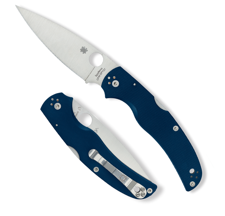 Spyderco Native Chief CPM SPY27 G10 Plain Edge Cobalt Blue Pocket Knife C244GPCBL